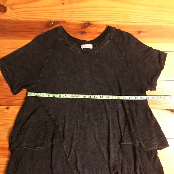 Altar’d State Slate Gray Ruffle Tee, EUC, M - Picture 6 of 13